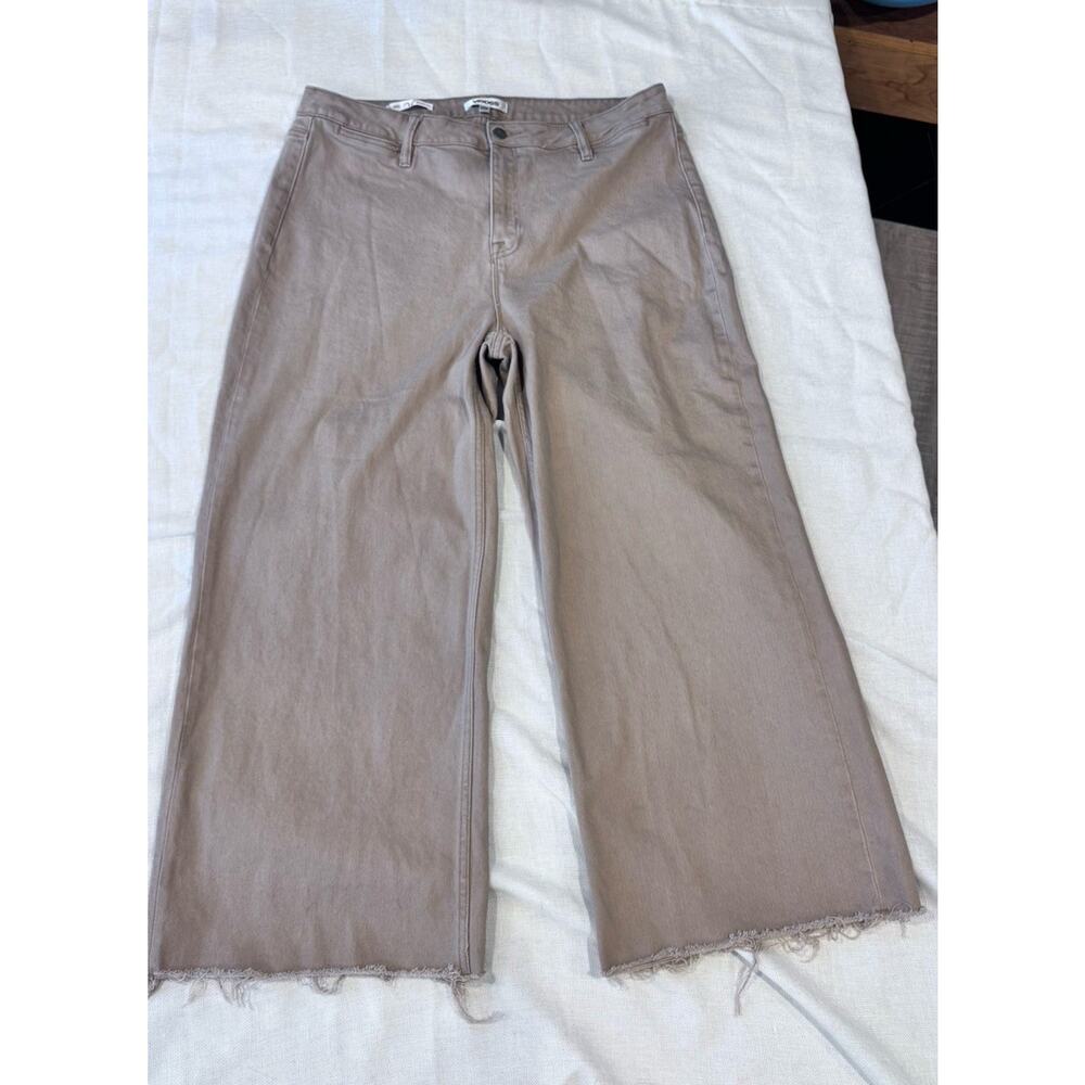 Vigoss Alanis Wide Leg Cropped Jeans Womens SZ 20W Tan Cotton Denim